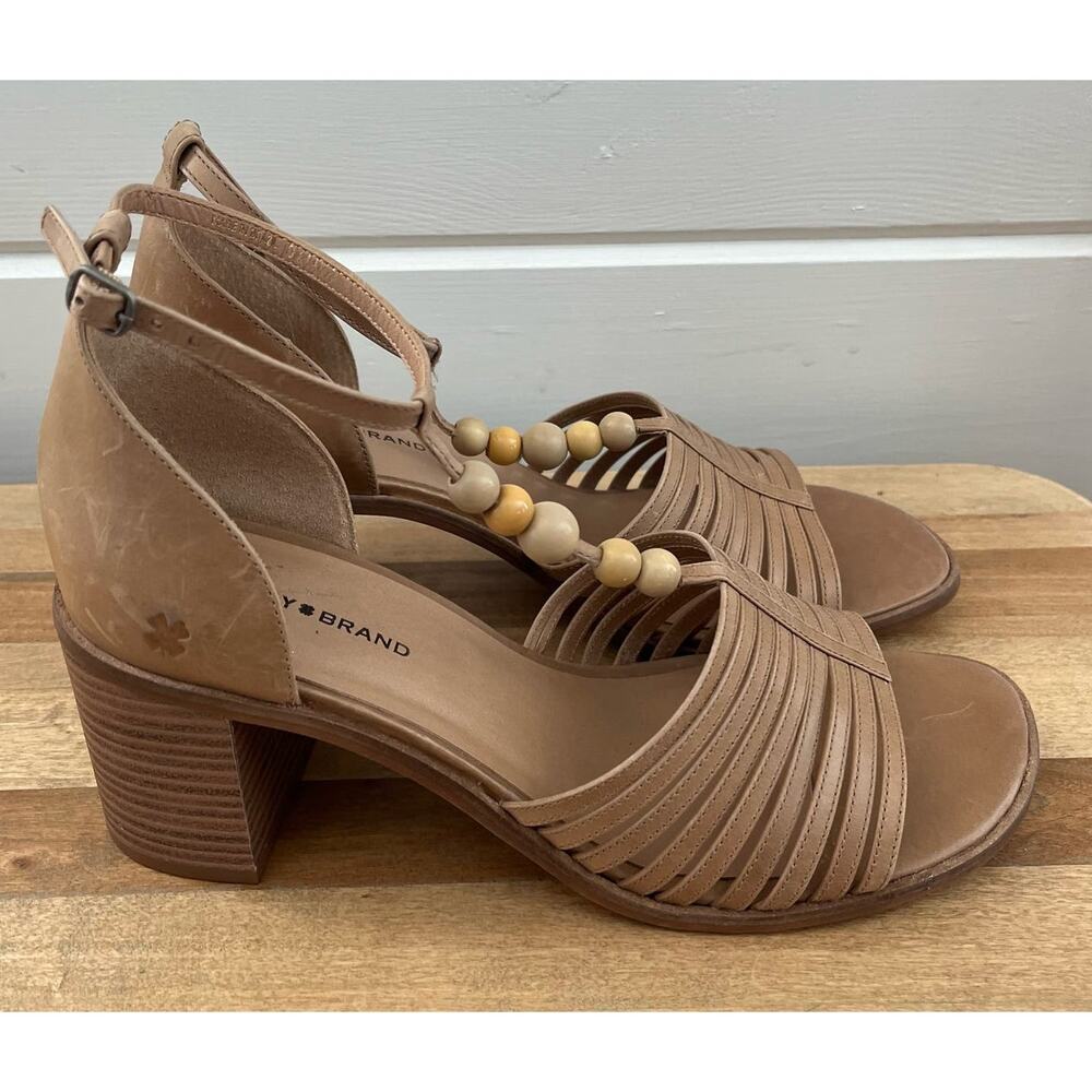 Lucky Brand Women's Sylvesha Beaded T-Strap Sandal Heeled-Size 8.5 - Picture 3 of 7